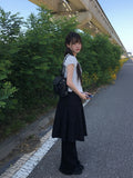 Eto Frill Tiered Banding Midi Skirt
