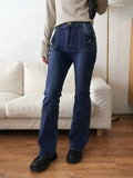 Booming Y2K Pocket Washing Denim Bootcut Pants