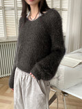 Selena V-neck Angora Long Sleeve Knit