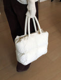 Durcan Waffle Padded Quilted Square Big Shoulder Bag