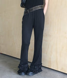 Take Pleats Tiered Frill Bootcut Pants