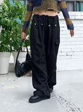 Minut two-way button strap long wide slacks