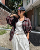 Posi smooth overfit checked shirt