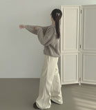 Corduroy Brushed Semi Bootcut Banding Pants