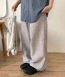 [unisex] Necket linen stripe banding pants