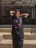 Butterfly Printed Over Short Sleeve T-Shirt