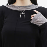 Porunch Silver Ribbon Necklace