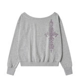 SIM CROSS One-Shoulder Sweatshirt