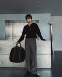 Otsi Ribbed Zipper Henley Neck