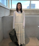 Himet Frill Tiered Sleeveless Long One Piece