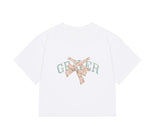 Ribbon Ballerina Logo Cropped Short Sleeve Tee