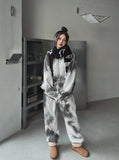 Mety Dirty Damage Semi-Cropped Hooded Zip-Up
