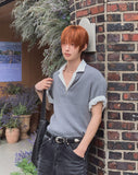 Arno Half-zip Ribbed Short-sleeve Knit