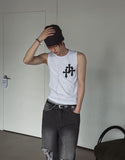 Cross Patch Ribbed Sleeveless