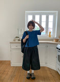 [unisex] Whiyo Keyring Raw Denim Banding Bermuda Pants