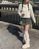 Cite Pocket Washing Mini Skirt Pants