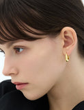 Champagne Moon Silver Gout Glint Earrings M