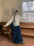 Debenny Banding Corduroy Pintuck Long Skirt