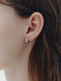 H Edition Silver Off-Drop Hoop Earrings