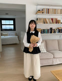 Dinku Banding Ribbon Long Skirt