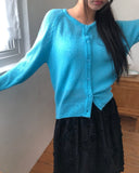 Luann Basic Wool Mohair Round Knit Cardigan