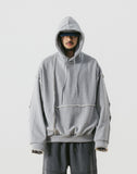 Cut-off Unbalance Pocket Hoodie