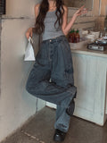 [UL DENIM] 4 Colors Pintuck Wide Cargo Denim Pants