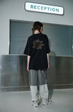 Boat Cat Embroidery Short Sleeve T-shirt