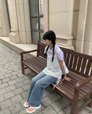 Redo Strap Blue Wide Pants
