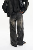 Tuel side wing wide denim pants