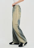 [U-DENIM] Summer Brush Wide Straight Denim