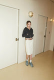 2 WAY Denim Ribbon CROP ZIPUP