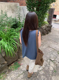 Cuzed Frill Shirring Embossed Sleeveless