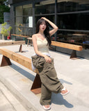 Kibble Ribbon Shirred Sleeveless Top