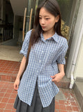 [BAONHAUS] Keinin Seersucker Check Short Sleeve Shirt