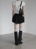 Double-waisted sagging mini skirt