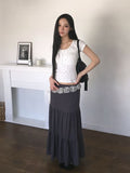 Bien Tiered Frill Banding Long Skirt