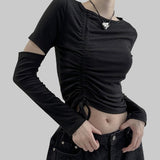 Effel Slit Shirring T-shirt