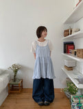 Sodel Summer Seersucker Check Sleeveless One Piece