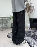 Rhoden flower embroidered cotton pants