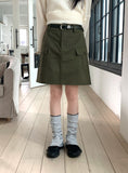 Alfie pocket cargo cotton midi skirt