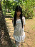 [MADE] Doen Lace Off-Shoulder Short Sleeve T-Shirt
