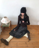 Woody wood button knit leg warmers