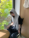 Teiki two-way pocket shirring color matching hood vest