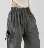Nylon Rusting Side Ribbon Balloon Jogger Banding Pants