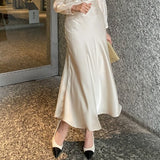 Mud Satin Flare Skirt