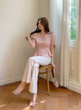 Benzel V-neck Peplum Blouse