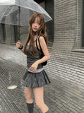 [Belt set/Underpants lining] Atem Check Mini Pleated Skirt