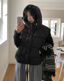 Miley String Hooded Vest Padded
