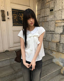 Lupek Ribbon Check Short Sleeve Blouse